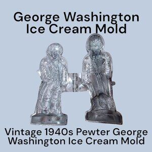 RARE Eppelsheimer & Co #460 George Washington Ice Cream Mold | 1940s Pewter